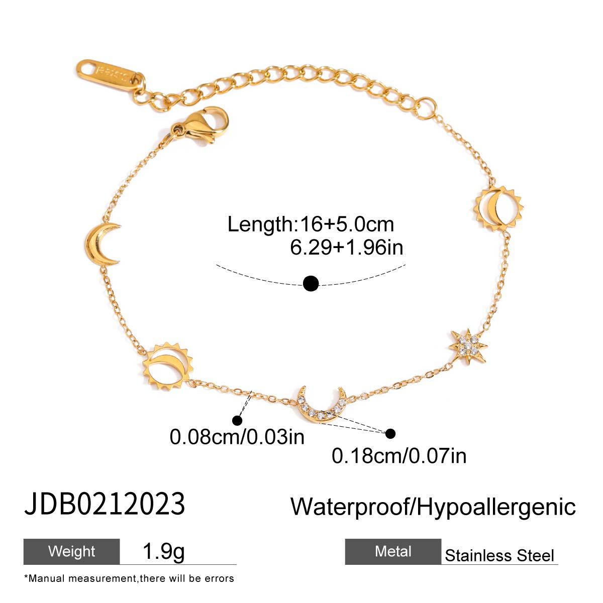 Stainless Steel Heart Zircon Bracelet Non-Fading Women's Jewelry