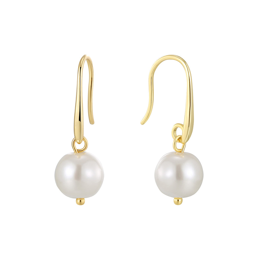 E0761 Dongdaemun Fashion Simple Ear Hook Women's Jewelry Baroque Style Shell Pearl Vintage Earrings