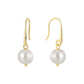 Gold-Plated Brass Shell Pearl Earrings — Elegant Profile styled for independent jewelry boutiques — jewelry finish and design detail
