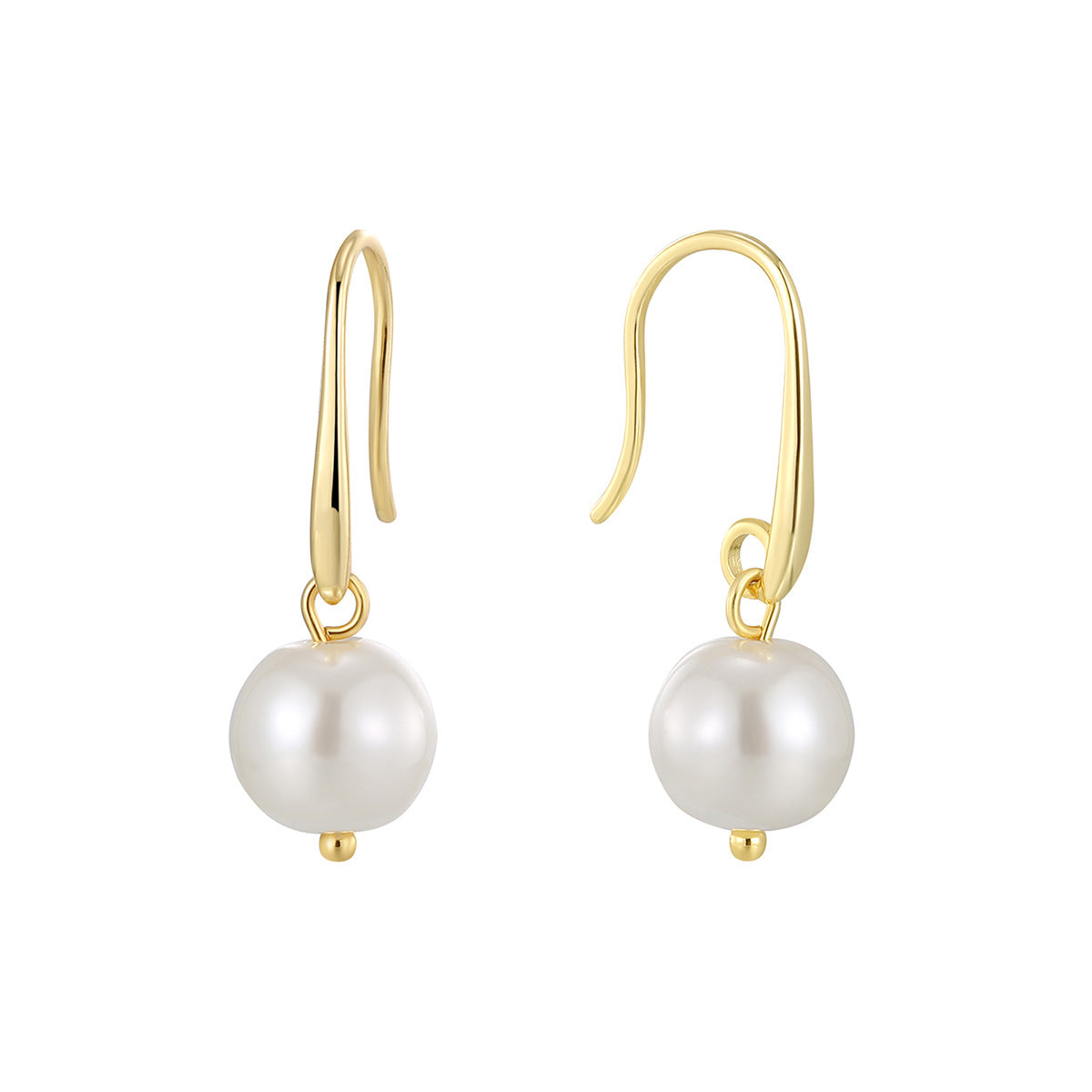 E0761 Dongdaemun Fashion Simple Ear Hook Women's Jewelry Baroque Style Shell Pearl Vintage Earrings