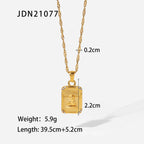 Designer Coin Round Pendant Necklace Minimalist Versatile Retro Personality Sweater Chain for Women