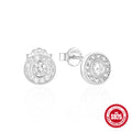 C-Shaped Zircon 925 Sterling Silver Stud Earrings — decorative detail — jewelry finish and design detail