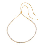 Stainless Steel Zircon Full Diamond Necklace for Women, Non-Fading Collarbone Chain, Short Necklace Jewelry