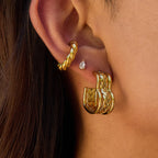 2H Stainless Steel Heart Earrings Ear Jewelry Design Stud Accessories