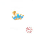 Crown Crystal 925 Sterling Silver Cartilage Stud — surface finish close-up — alternate angle 2 — jewelry finish and design detail