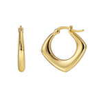 E0294 Solid Texture Hoop Earrings Geometric Hollow Square Earrings Women's Fashion Stud Earrings