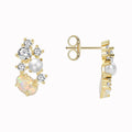 Gold-Plated Brass Vintage-Inspired CZ Stud Earrings styled for independent jewelry boutiques
