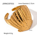 Gold-Plated Stainless Steel Starfish Ring — finish and profile — jewelry finish and design detail