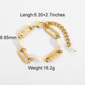 Pearl Stainless Steel Gold-Plated Bracelet — additional design view — jewelry finish and design detail