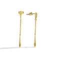 Gold-Plated Teardrop Geometric Minimalist Earrings — surface finish detail
