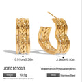 Gold-Tone Heart Stainless Steel Stud Earrings with a stud design profile