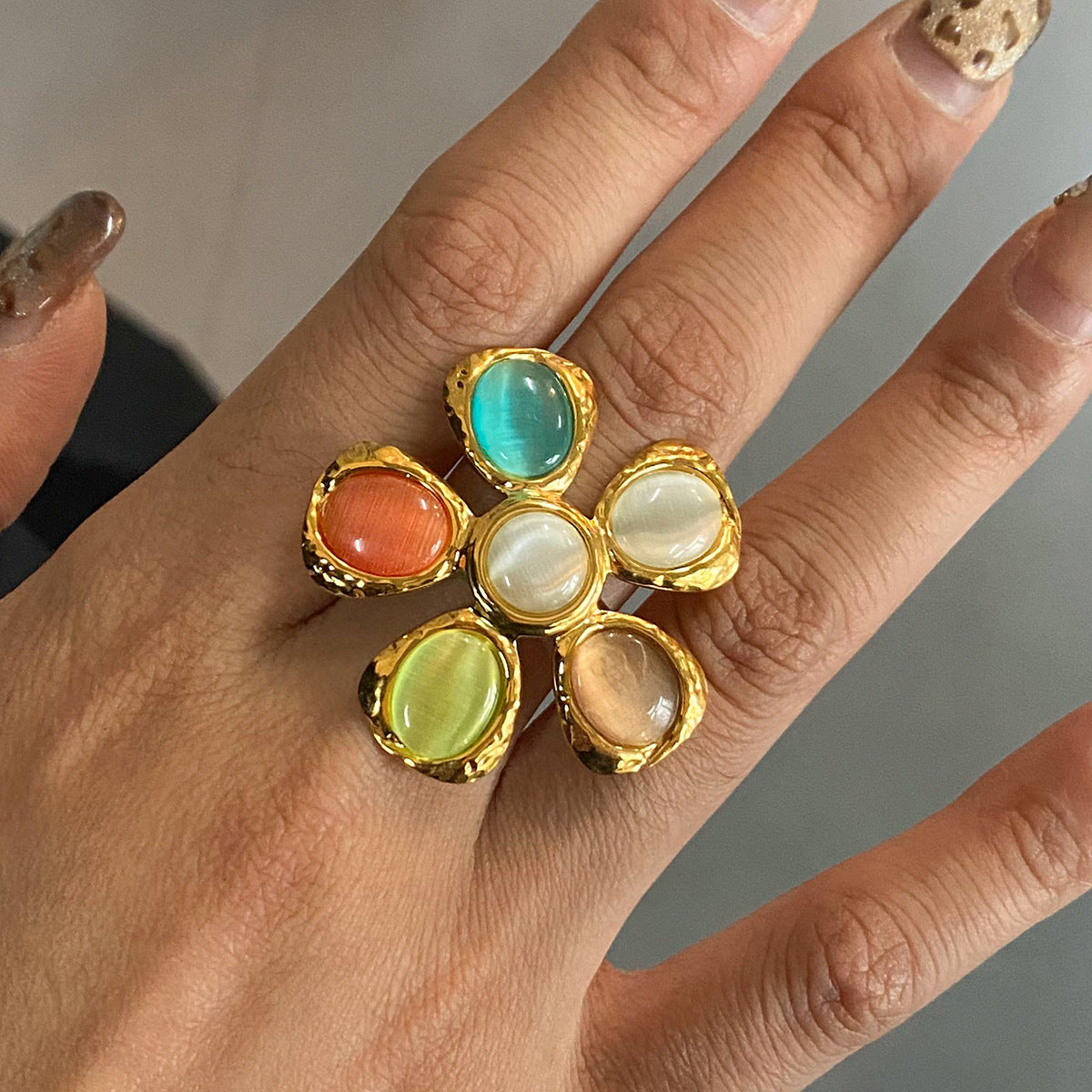 2H Ring Finger Ring Vacation Style rings Stainless Steel Jewelry