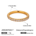 Original Green Zirconia Ring Non-Fading Jewelry Stainless Steel Bracelet Accessories
