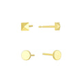 Gold-Plated Brass Round Earrings — Minimal Edit with gold-tone brass construction