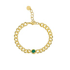 B0128 Hip-hop Style Fashion Design Bracelet for Women Simple with Green Zircon