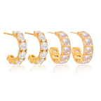 Zircon Earrings that Don't Fade18K Gold Earrings Stainless Steel Jewelry