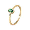 Gold-Plated Brass Square Red CZ Ring made with a gold-tone brass base — jewelry finish and design detail