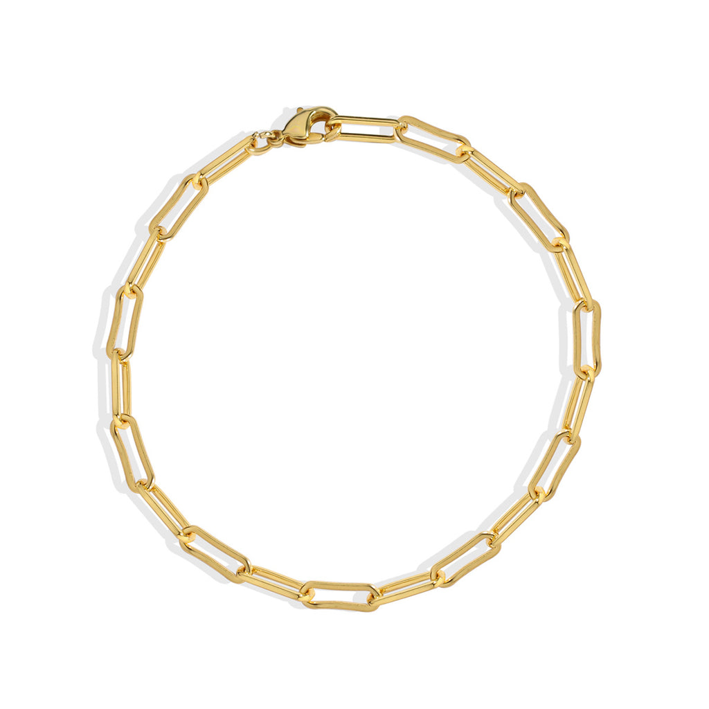 B0080 Ornament Unisex Fashion Simple gold Paperclip Chain Bracelet