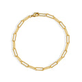 Gold-Plated Brass Paperclip Chain Bracelet with gold-tone brass construction — jewelry finish and design detail