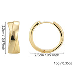E0226Round Face Plain Hoop Earrings Fashion Gold-Plated Smooth Ear Cuff Hoop for Women