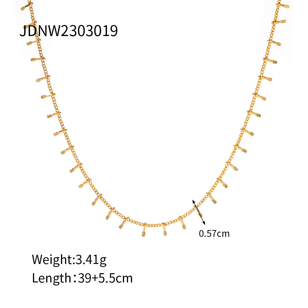 18k Gold Stainless Steel Necklace Simple Non-Fading Jewelry Accessories