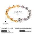 Gold-Tone Stainless Steel Chain Bracelet with Initial Enamel Detail styled for independent jewelry boutiques