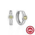925 Sterling Silver Heart Geometric cubic zirconia Hoop Earrings — fashion jewelry image 11 — jewelry finish and design detail