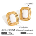 Modern Gold-Tone Stainless Steel Stud Earrings — Clean-Lined Style styled for independent jewelry boutiques