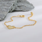 B0182  Korean Version Fashion Simple Heart-shaped Bracelet for Women gold Love Heart26Minimalist Letter Style