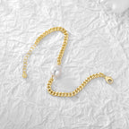 B0041Baroque Irregular Pearl Bracelet for Women Simple Vintage Roman Style Jewelry