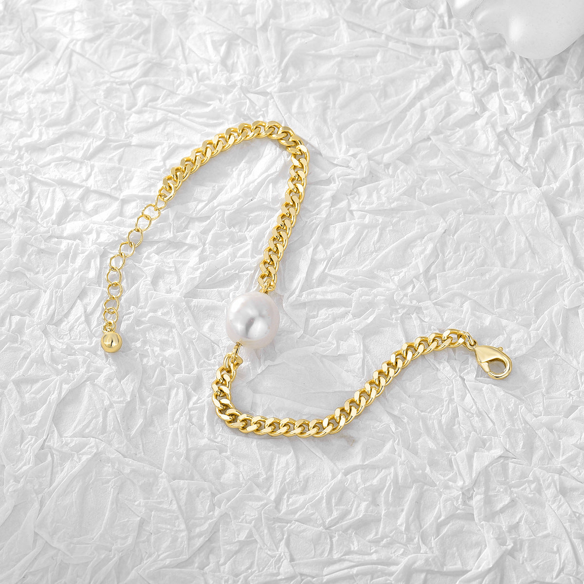 B0041Baroque Irregular Pearl Bracelet for Women Simple Vintage Roman Style Jewelry