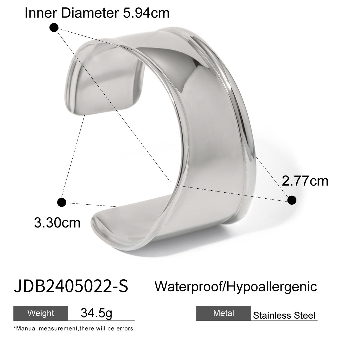 Stainless Steel Exaggerated gold Bracelet Open Bangle bracelet