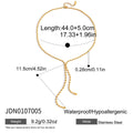 Modern Gold-Tone Stainless Steel Lariat Necklace with a chain design profile