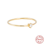 Authentic D Moissanite Diamond Ring0.1Classic Three-Prong S925Sterling Silver Plated18k Gold Proposal Ring for Women