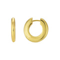 Gold-Plated Brass Geometric Round Hoop Earrings — Distinctive Outline with gold-tone brass construction