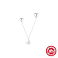 Celestial Heart Tassel 925 Sterling Silver Earrings — decorative detail — jewelry finish and design detail