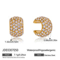 Gold-Plated Stainless Steel Ear Cuff with Cubic Zirconia Detail Earrings — jewelry construction