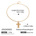 Cross Cubic Zirconia Gold-Plated Stainless Steel Pendant Necklace — finish and profile — jewelry finish and design detail