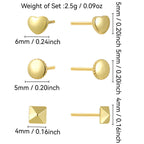 E0796 Minimalist Small Round Arc Lace Pyramid Heart-shaped Earring Set gold Cool Style Earrings