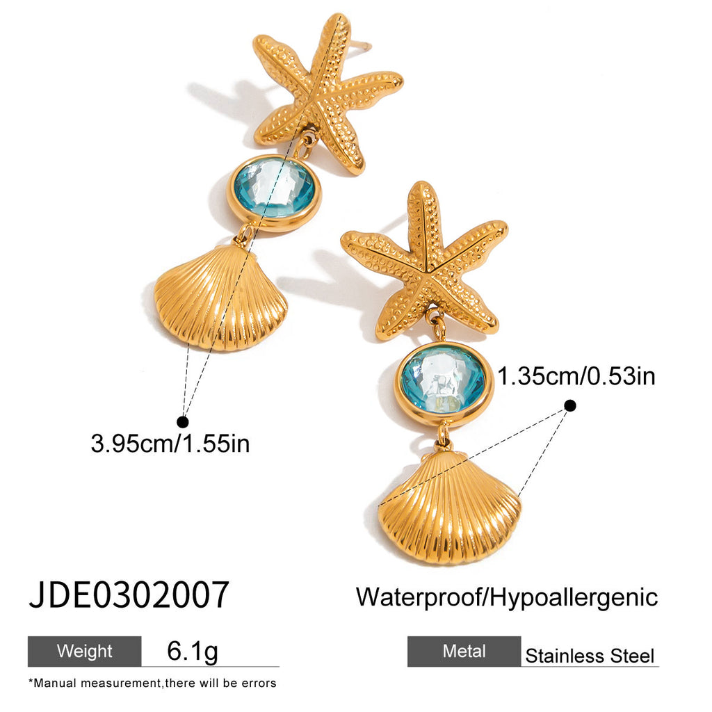 2H Original Design Jewelry Stainless Steel Necklace Design Sense Earrings Ring Non-Fading