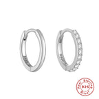 S925Sterling Silver Curved Wave Two-tone Diamond-studded Earrings Hoop Earrings Classic Hot-selling Trendy Ear Jewelry Earrings