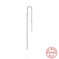 Four-Prong Zircon Chain Tassel 925 Sterling Silver Stud Earrings — decorative detail — jewelry finish and design detail