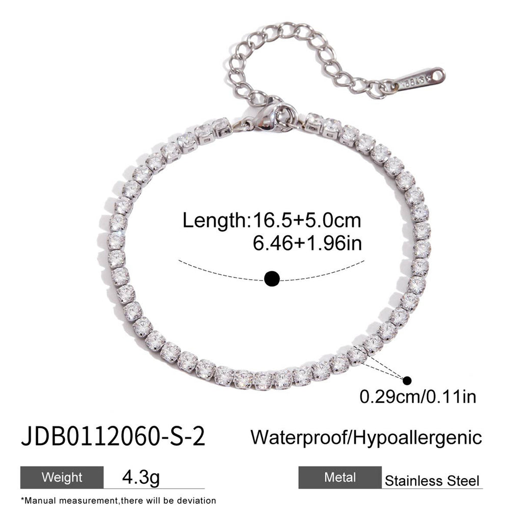 Stainless Steel Zircon Bracelet Women's Non-Fading Jewelry