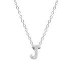 Sterling Silver 26 Letter Pendant Necklace Polished Collarbone Chain