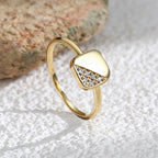 R0224 Closed Geometric Square Zircon Ring for Women Fashion Design