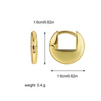 E0433 Gold-Plated Copper Minimalist Round Hoop Earrings with Smooth Texture