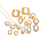 2H Necklace Non-Fading Ring Stainless Steel Earrings Jewelry Earrings