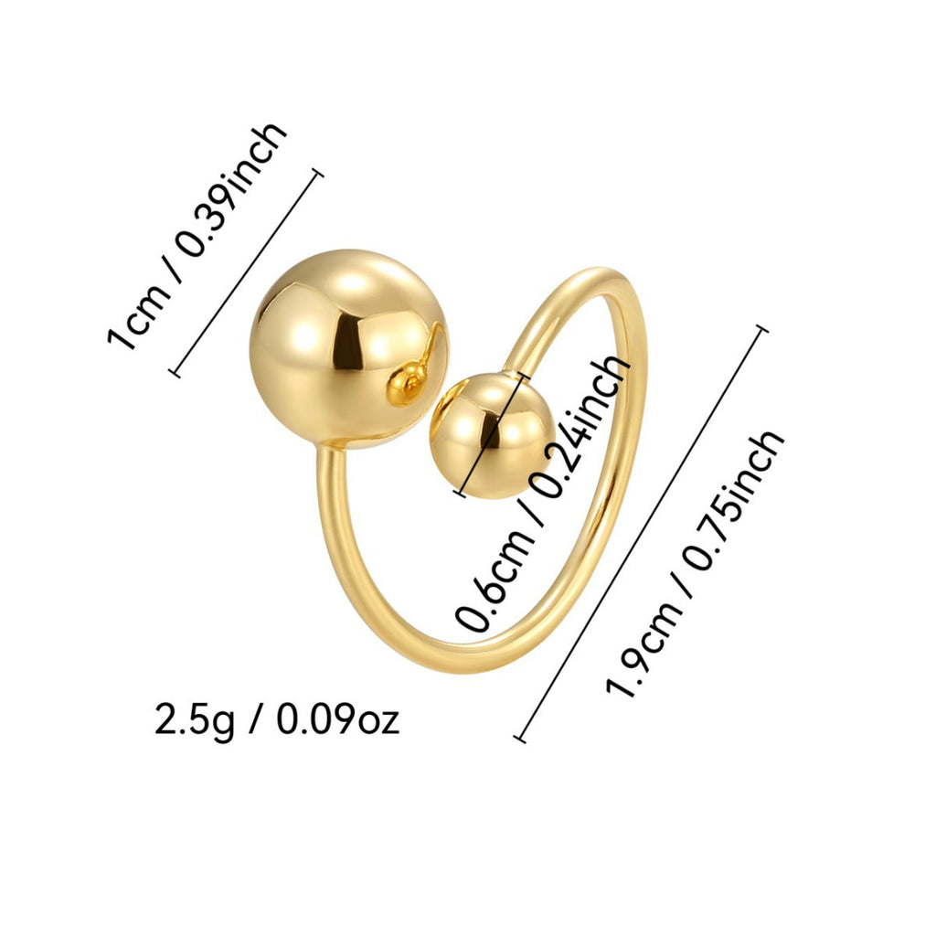 CYR0598 Asymmetric Round Bead Ring for Women Fashion Irregular Open Adjustable