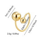 CYR0598 Asymmetric Round Bead Ring for Women Fashion Irregular Open Adjustable