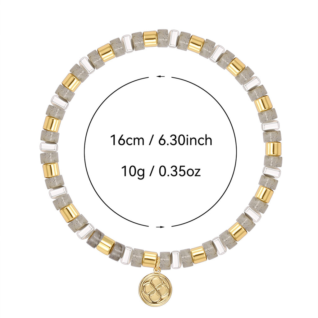 B0340 Milad Vintage Labradorite Beaded Bracelet Jewelry